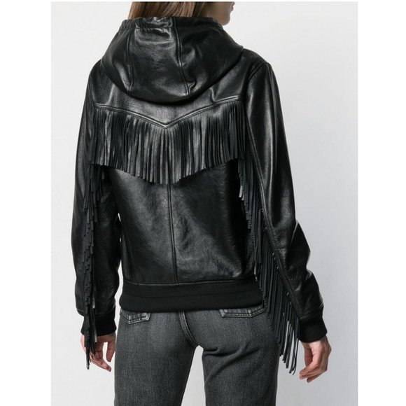 NWT Saint Laurent YSL Fringe Leather Jacket - Picture 6 of 16